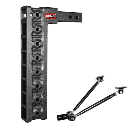 Gen-Y Hitch MEGA-DUTY 2 Shank 17.5 Drop 2K TW 16K Hitch & GH-0100 Stabilizer Kit GH-508